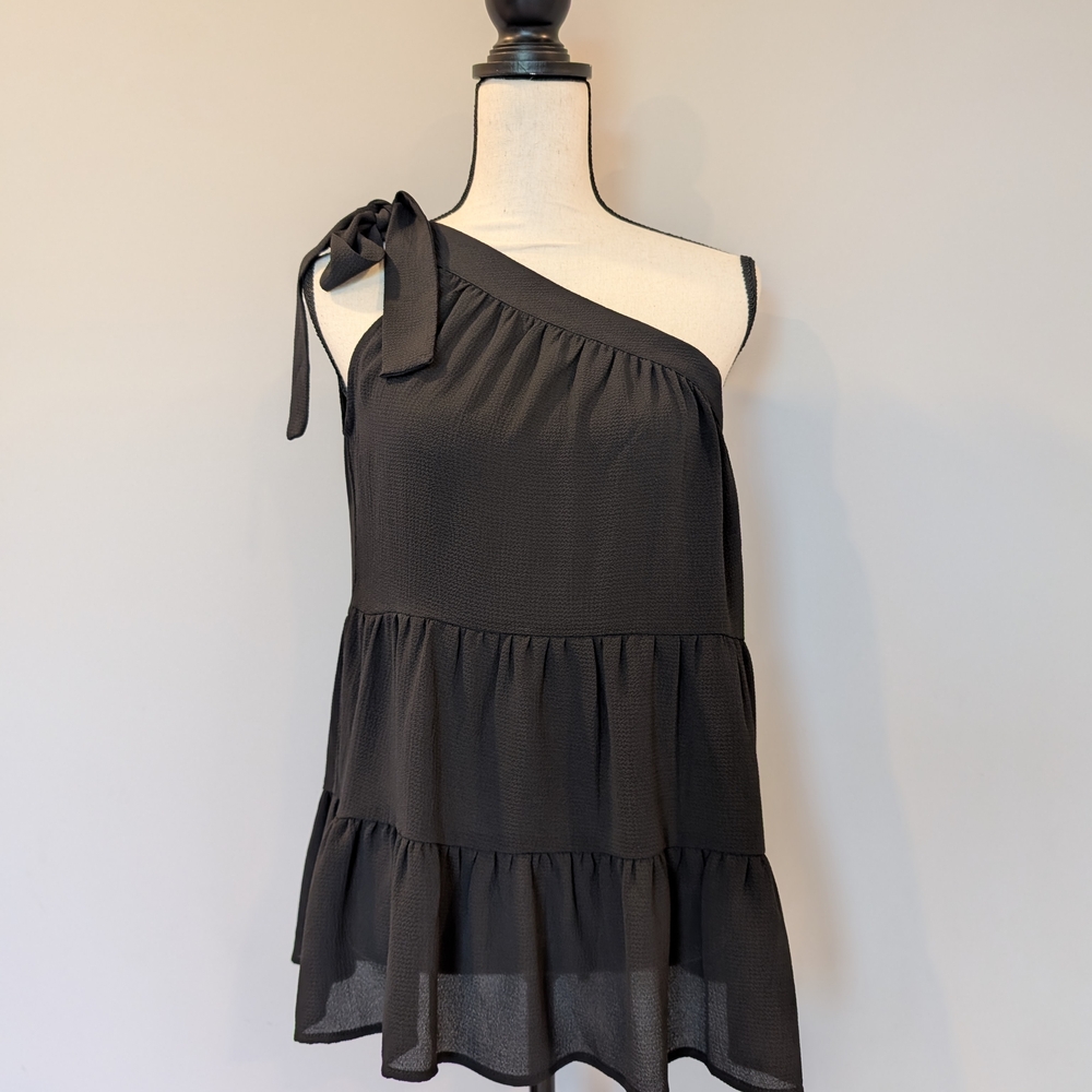 Staccato Black One-Shoulder Blouse